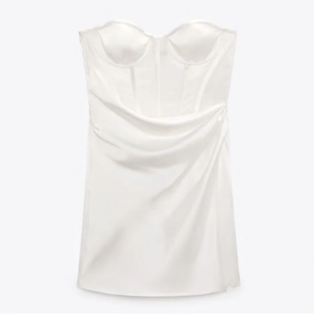 Zara Straight Neck Underwire Wrap Front Mini Dress - Picture 8 of 9